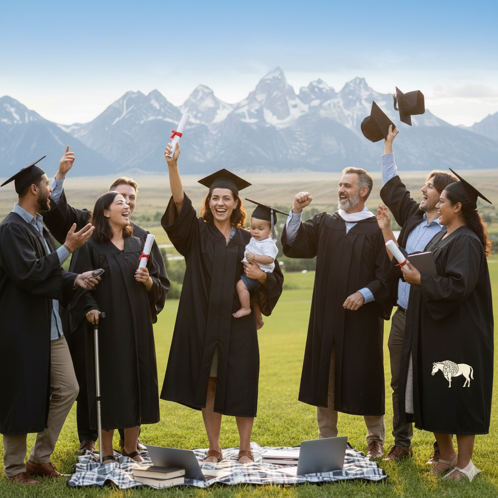 Adult Student Earning Online High School Diploma in Wyoming