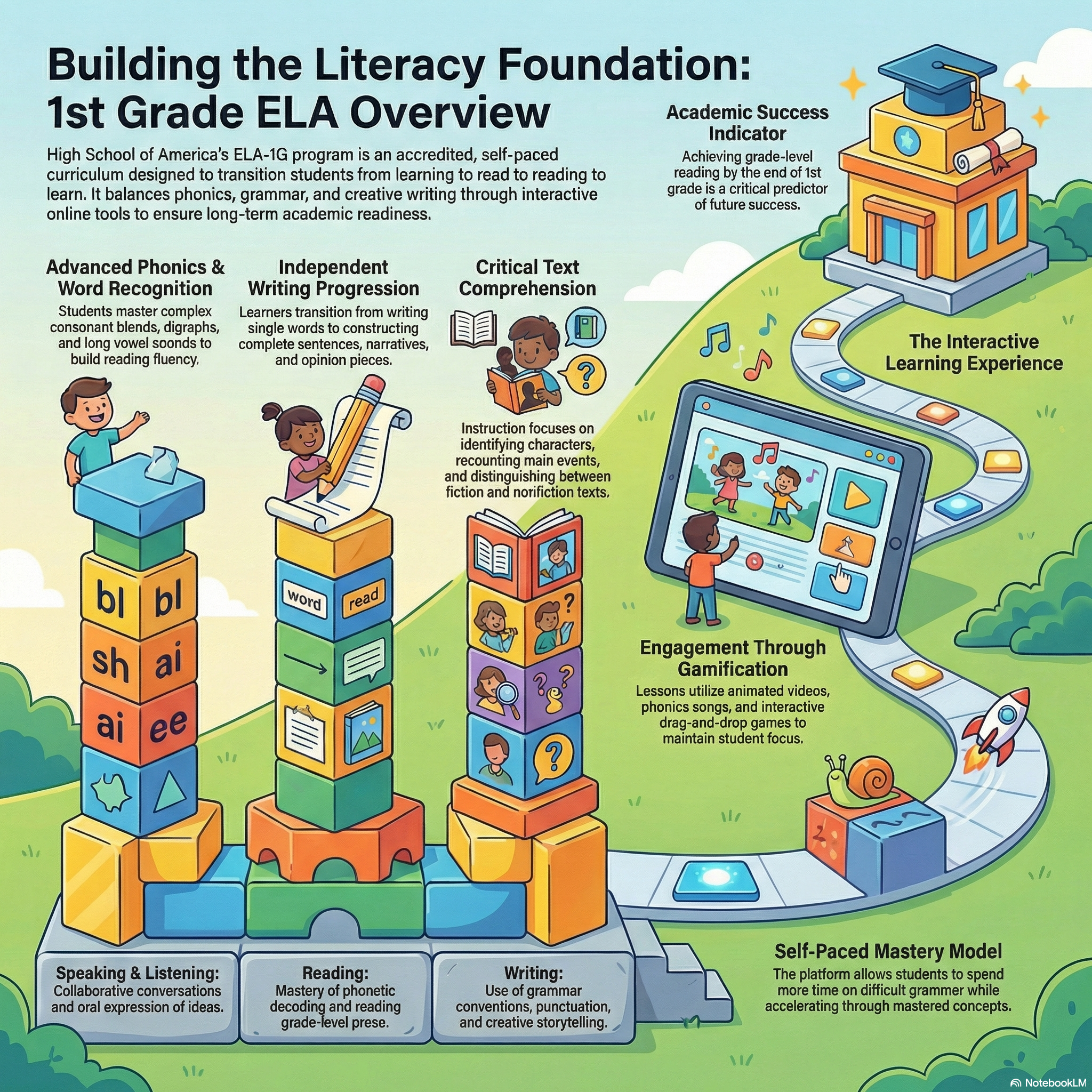 1st Grade English Course Infographic