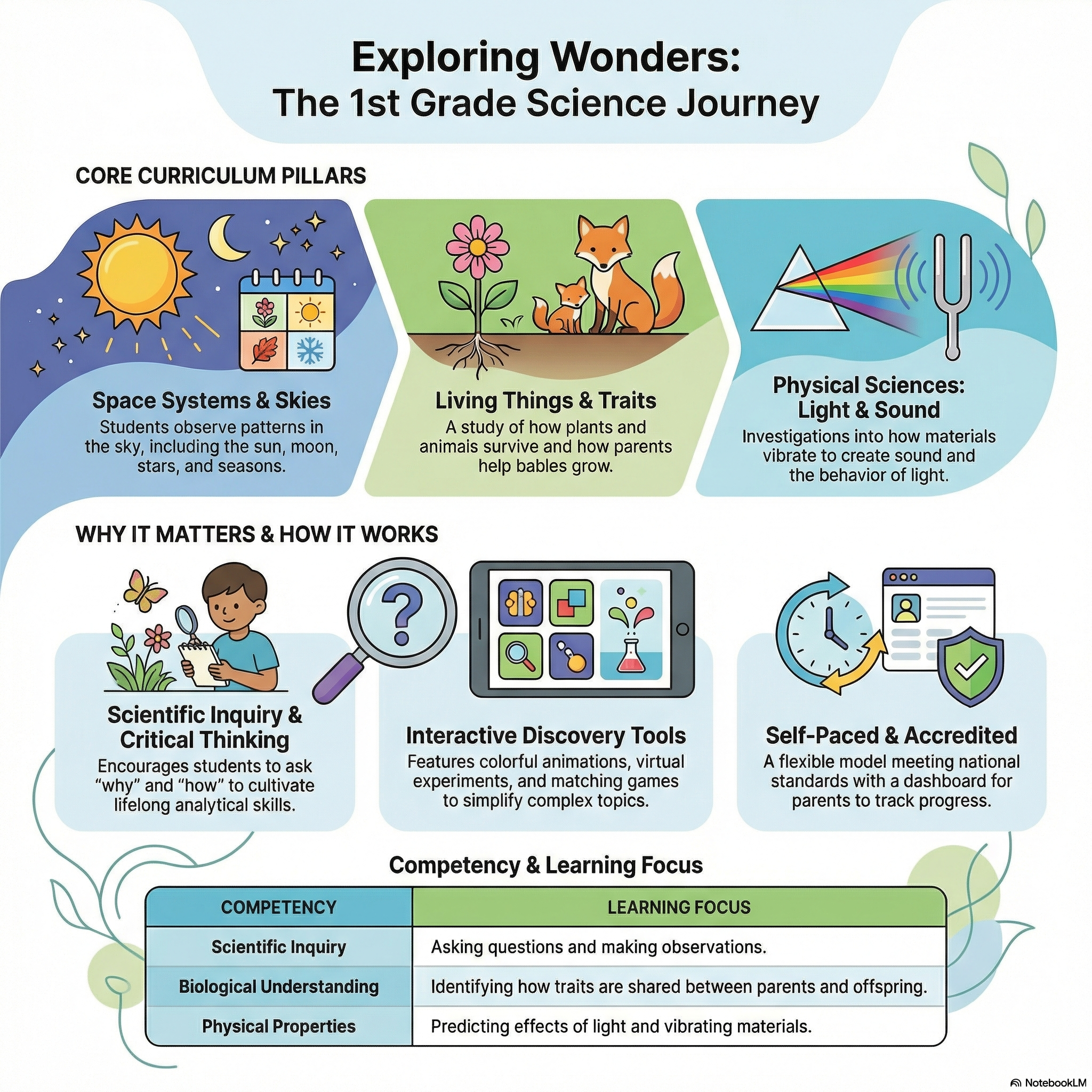 1st Grade Science Course Infographic