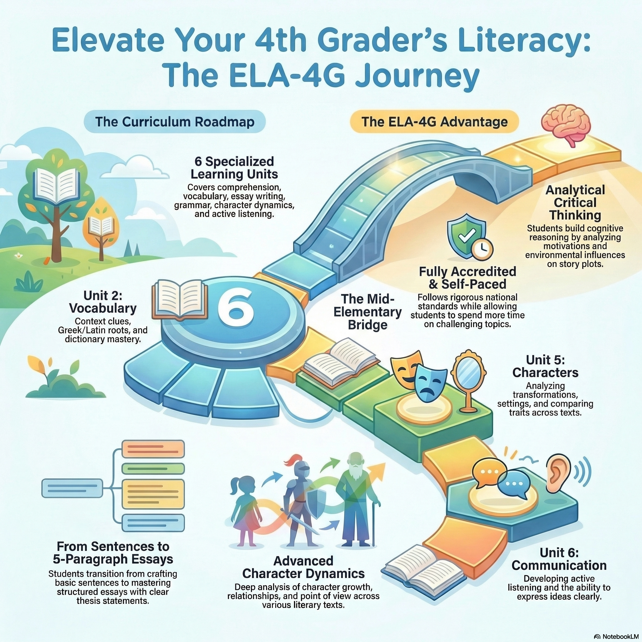 4th Grade English Learning Journey Infographic