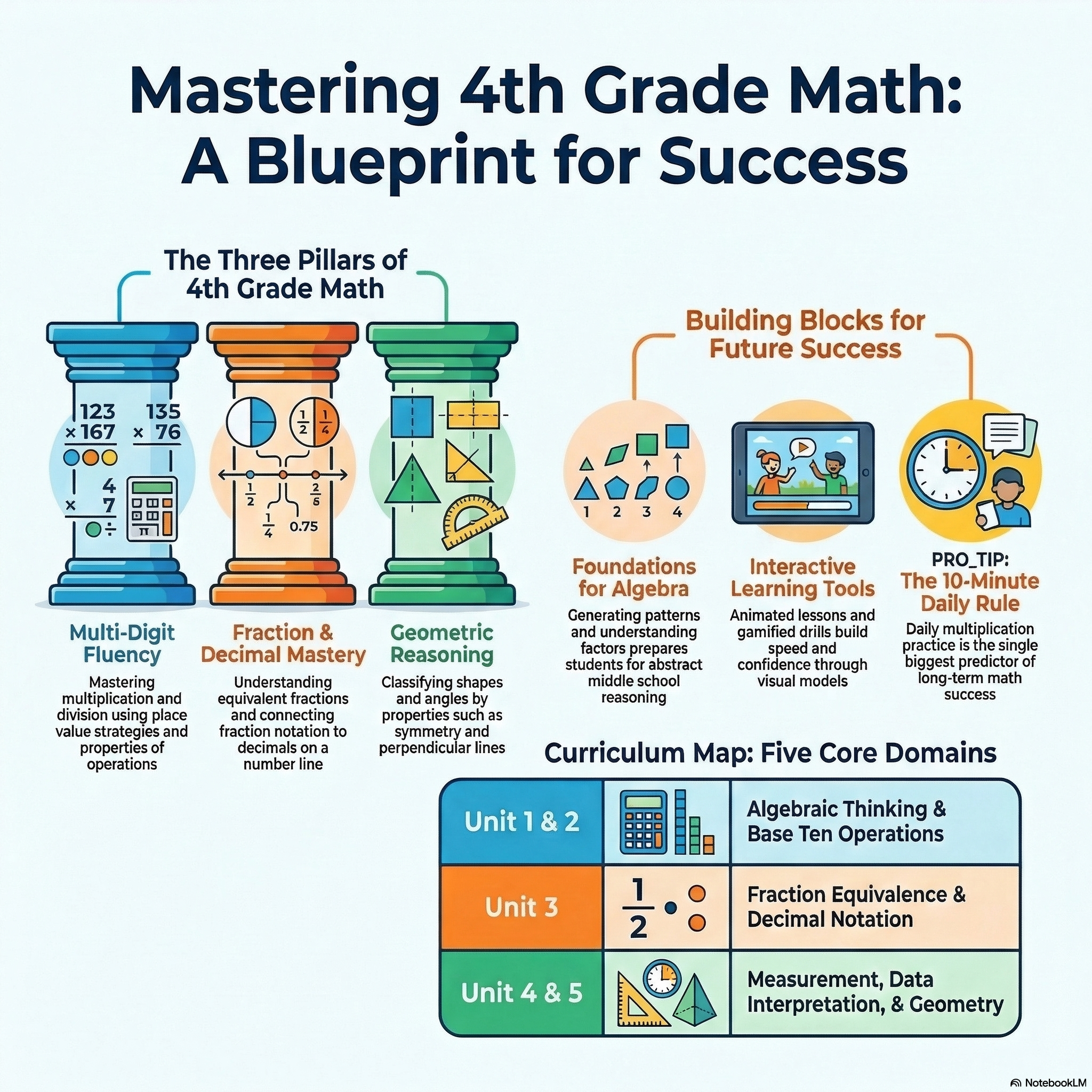 4th Grade Math Learning Journey Infographic