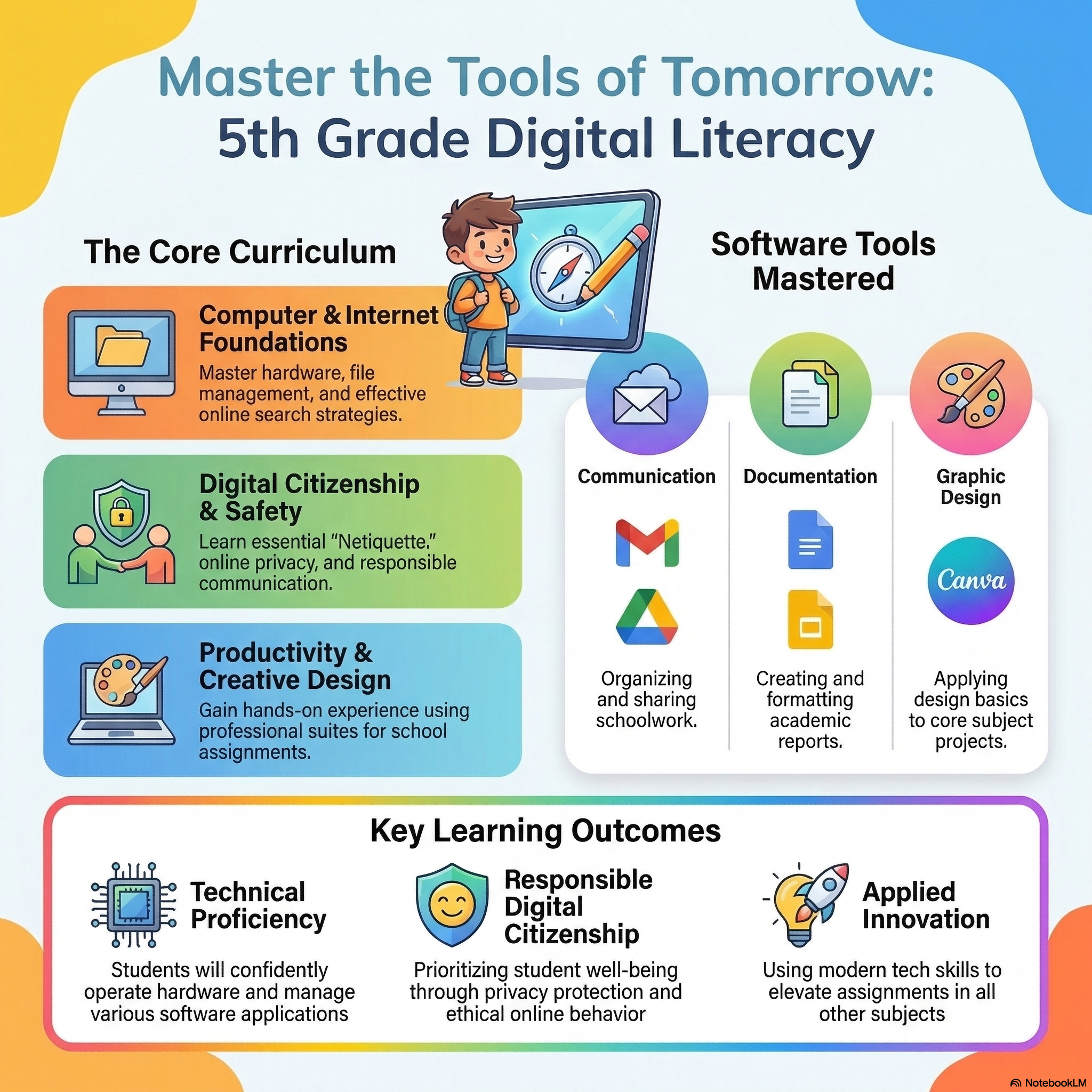 5th Grade Digital Literacy Course Infographic