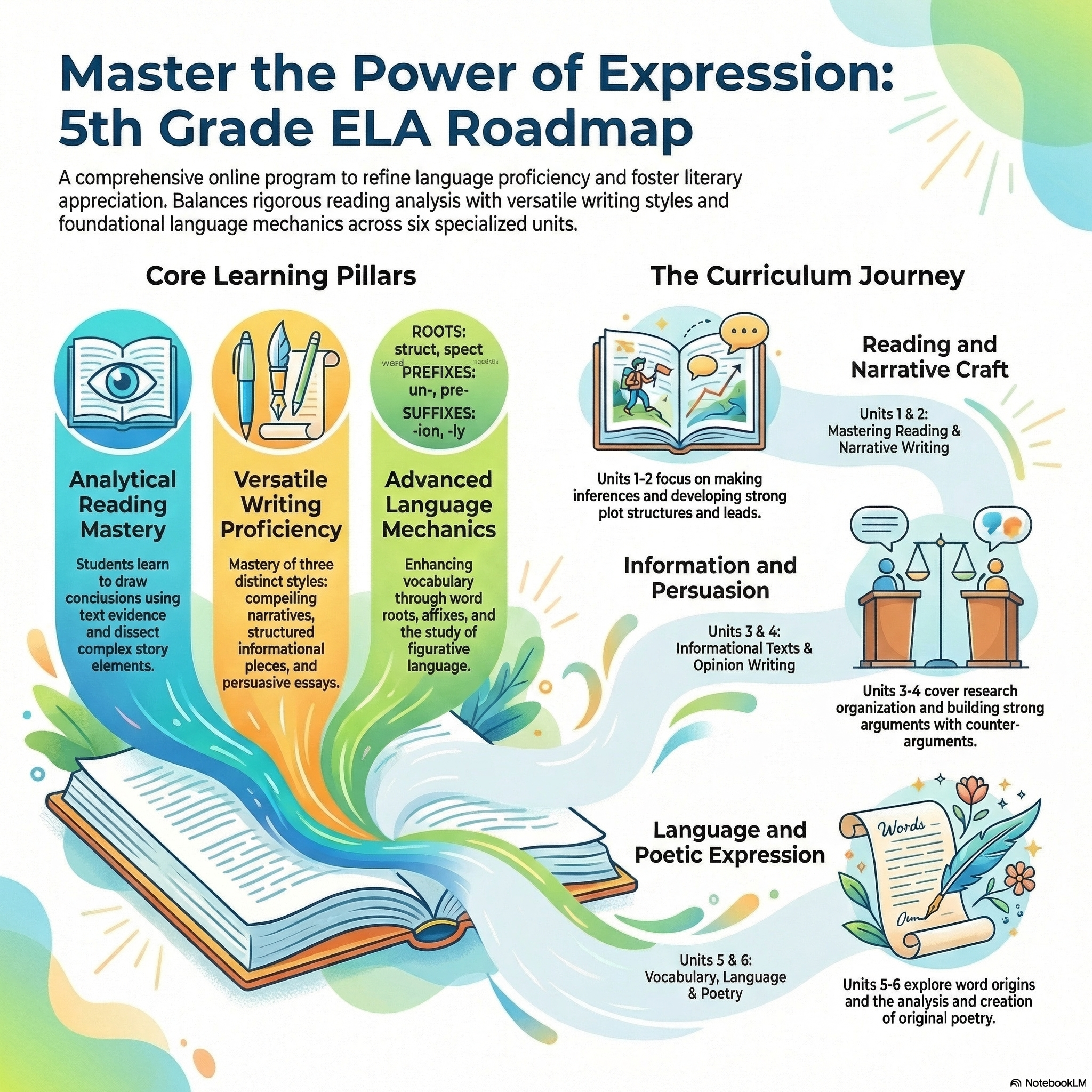 5th Grade ELA Course Infographic
