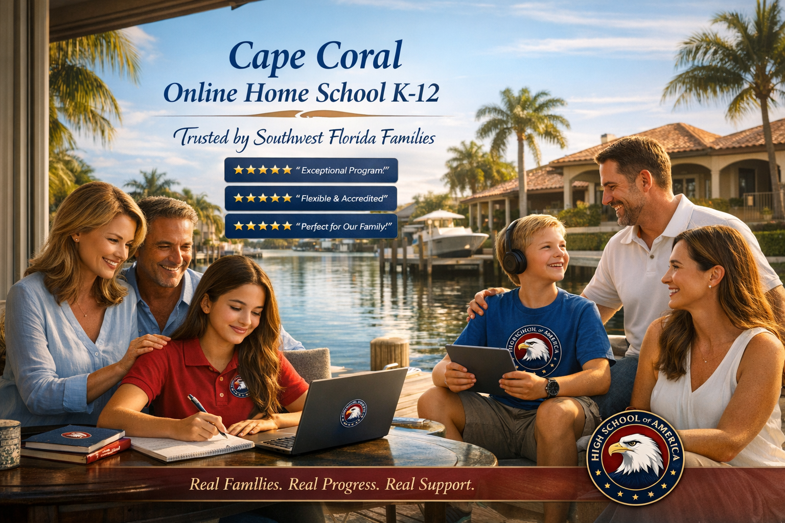 Cape Coral home school learning by the water