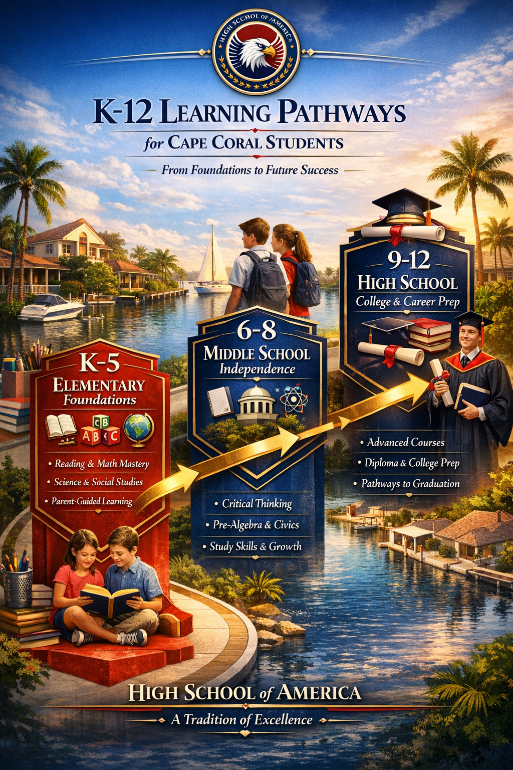 Serving Cape Coral and all of Lee County Southwest Florida with online home school K-12