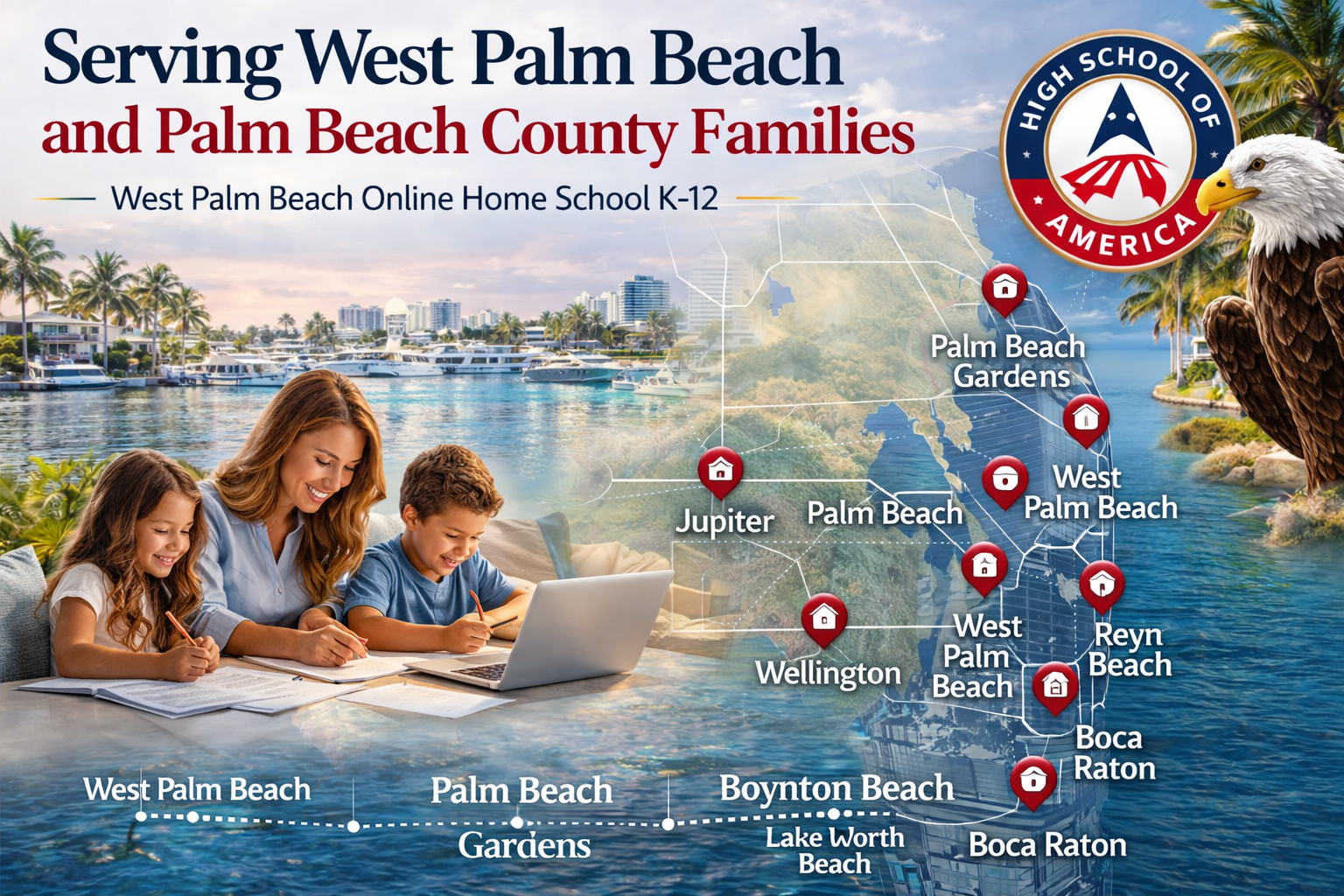 West Palm Beach Palm Beach County family choosing online homeschool