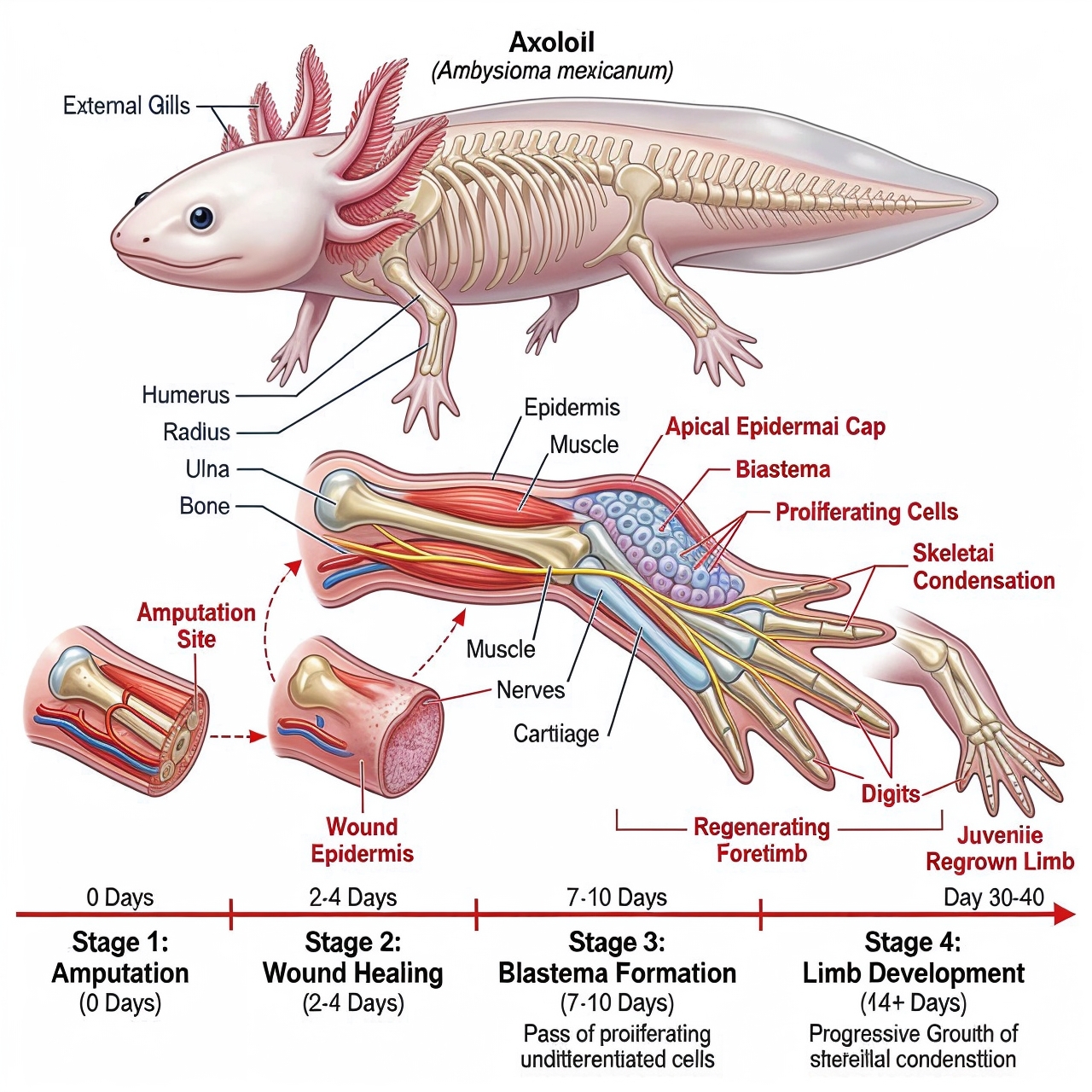 Axolotl Regeneration Stages