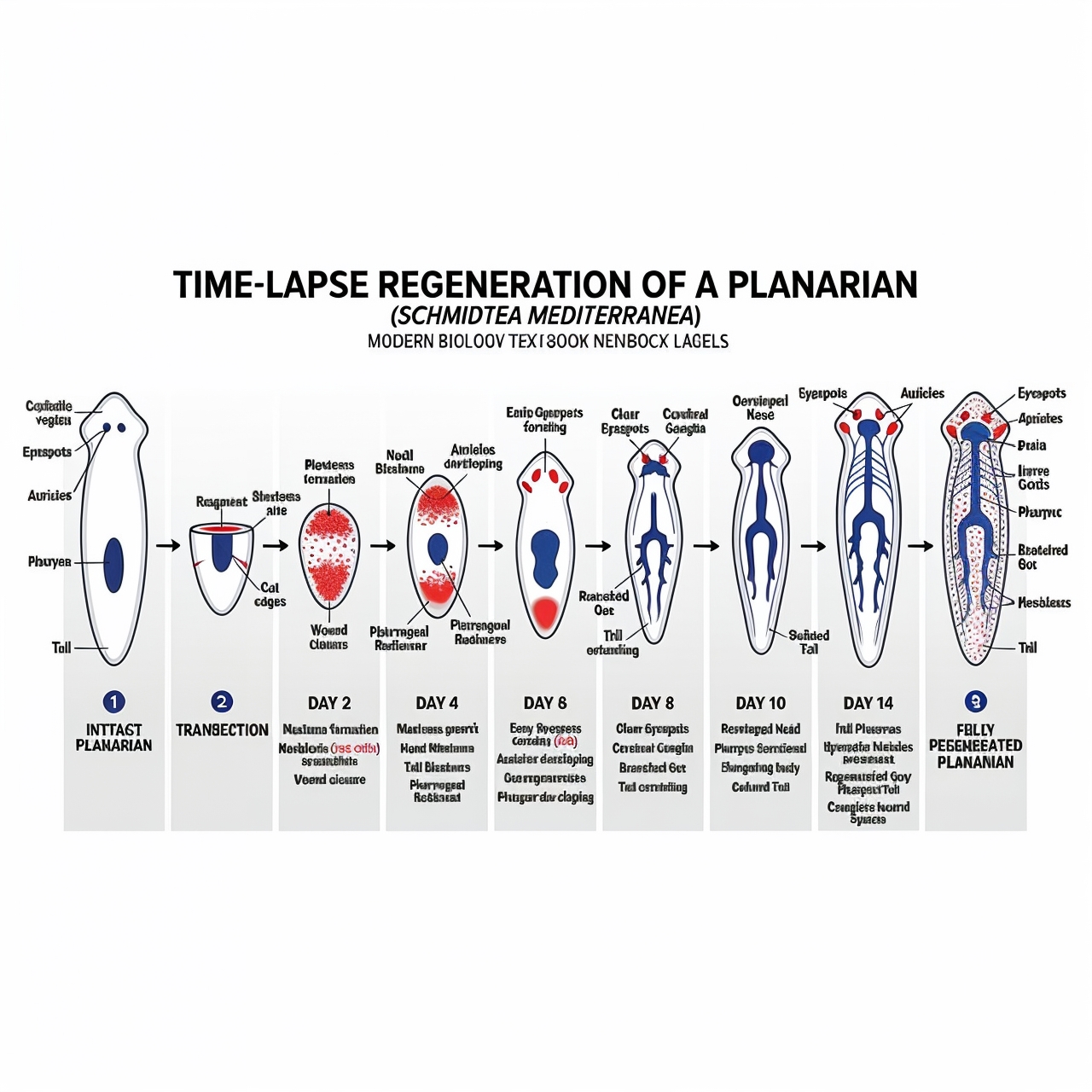 Planarian Regeneration Process