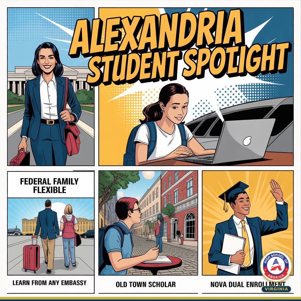 Alexandria Student Spotlight comic infographic