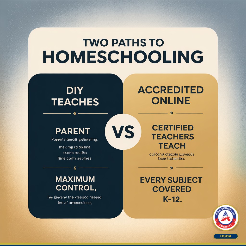 DIY homeschool vs accredited online program comparison