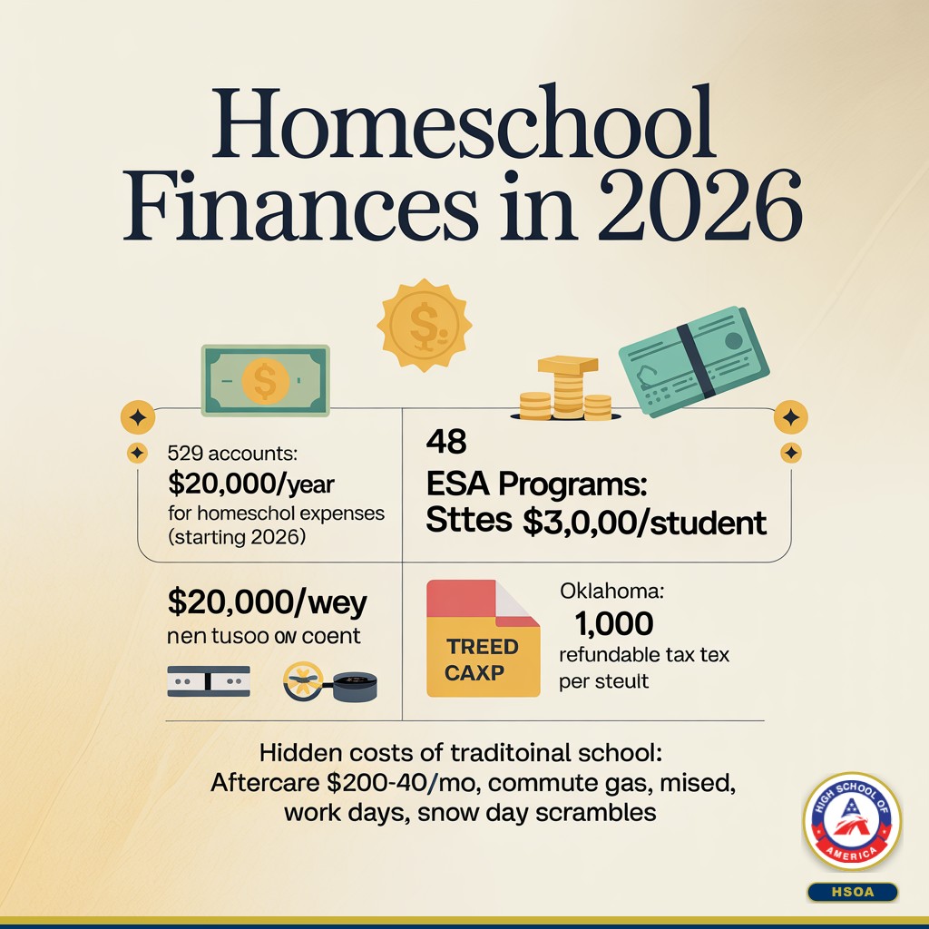 Homeschool finances in 2026 - 529 accounts, ESA programs, tax credits