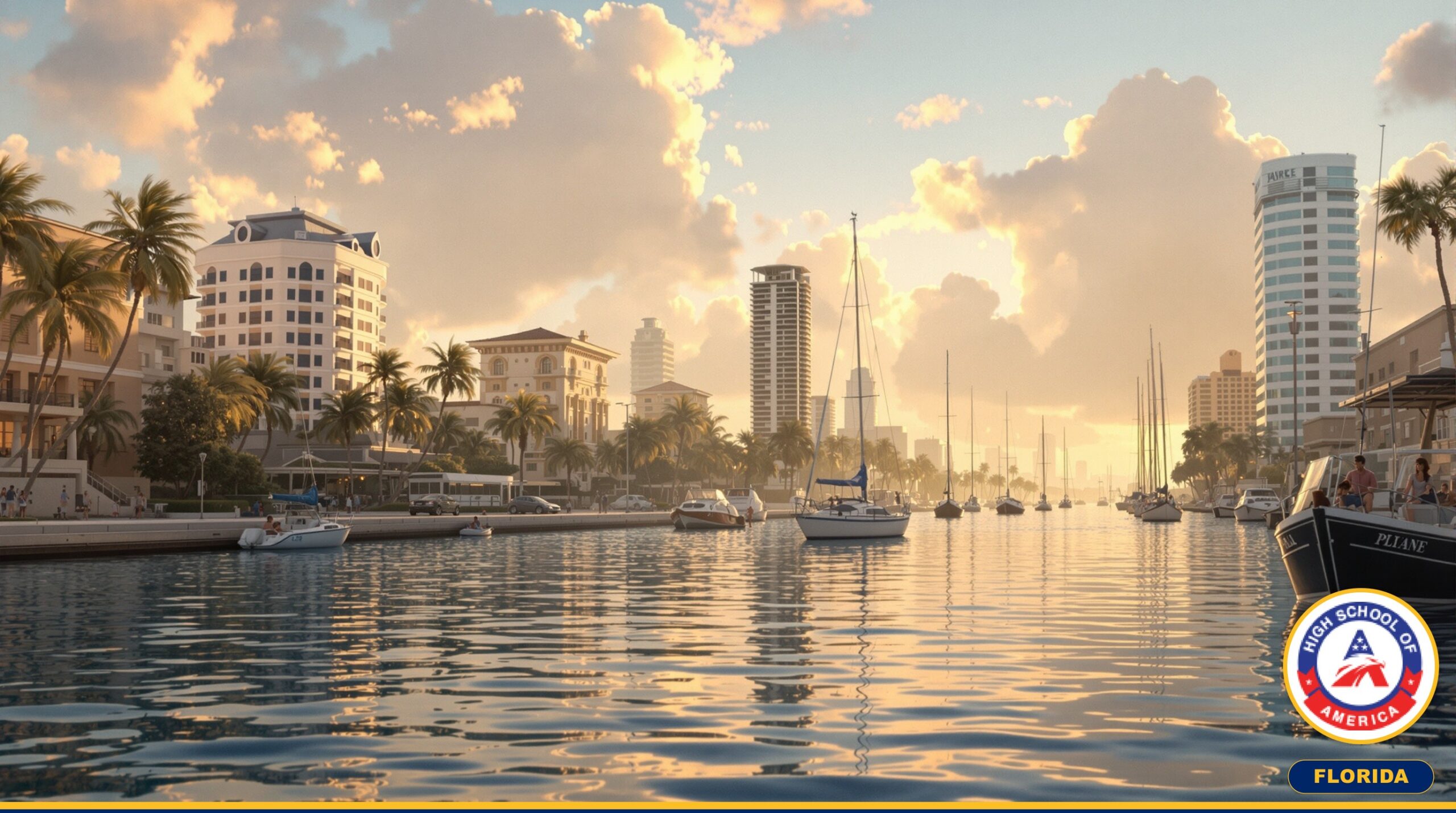 Fort Lauderdale Intracoastal Waterway in early morning light
