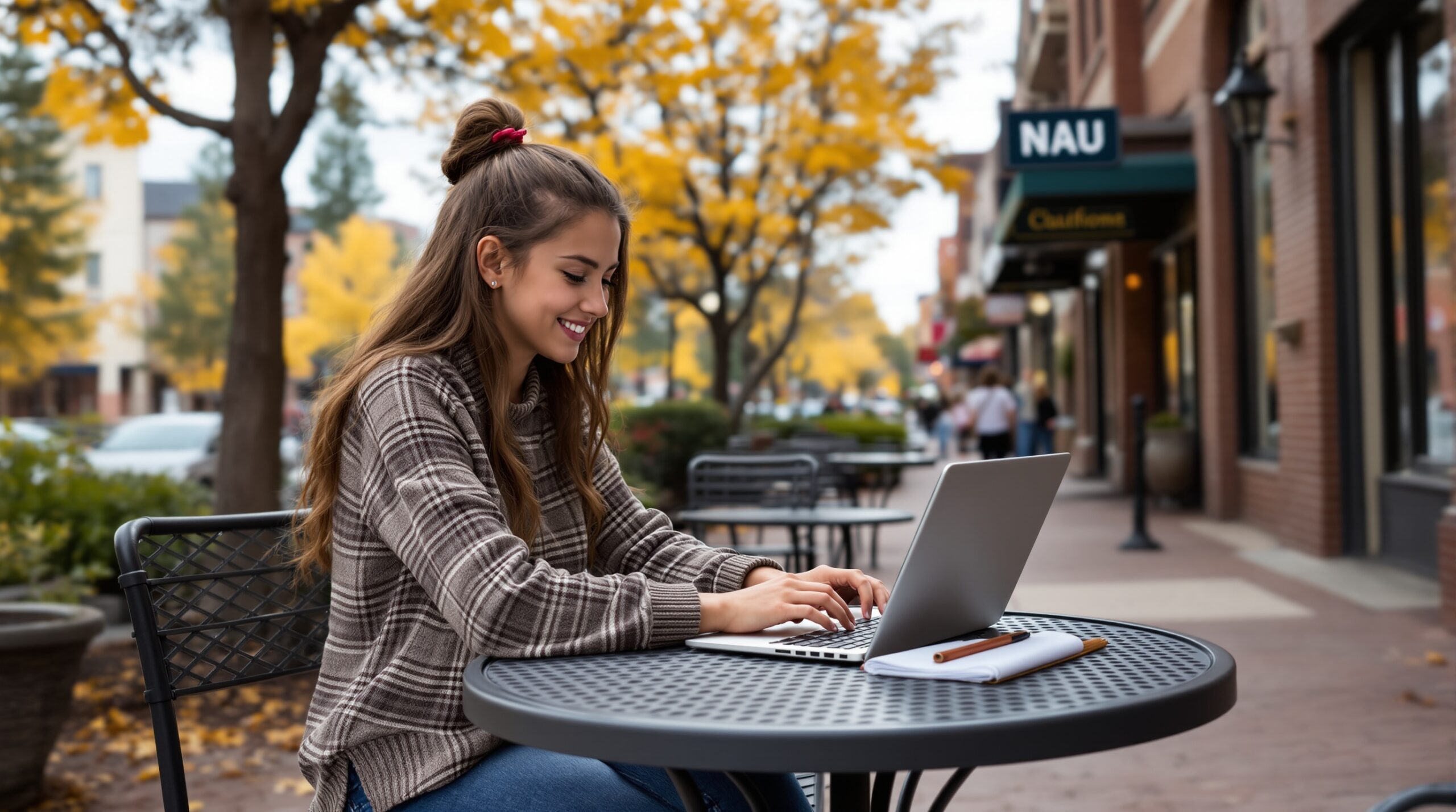 Teen near NAU campus in Flagstaff, studying with High School of America online program
