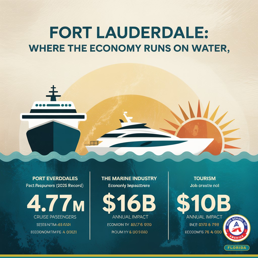 Fort Lauderdale port and marine economy infographic