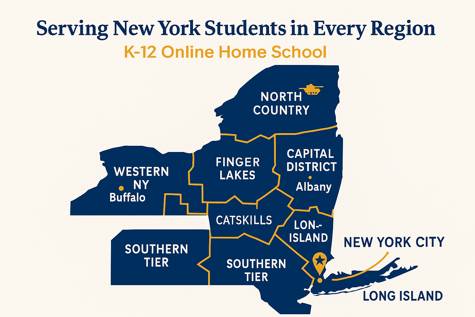 New York state regions served map