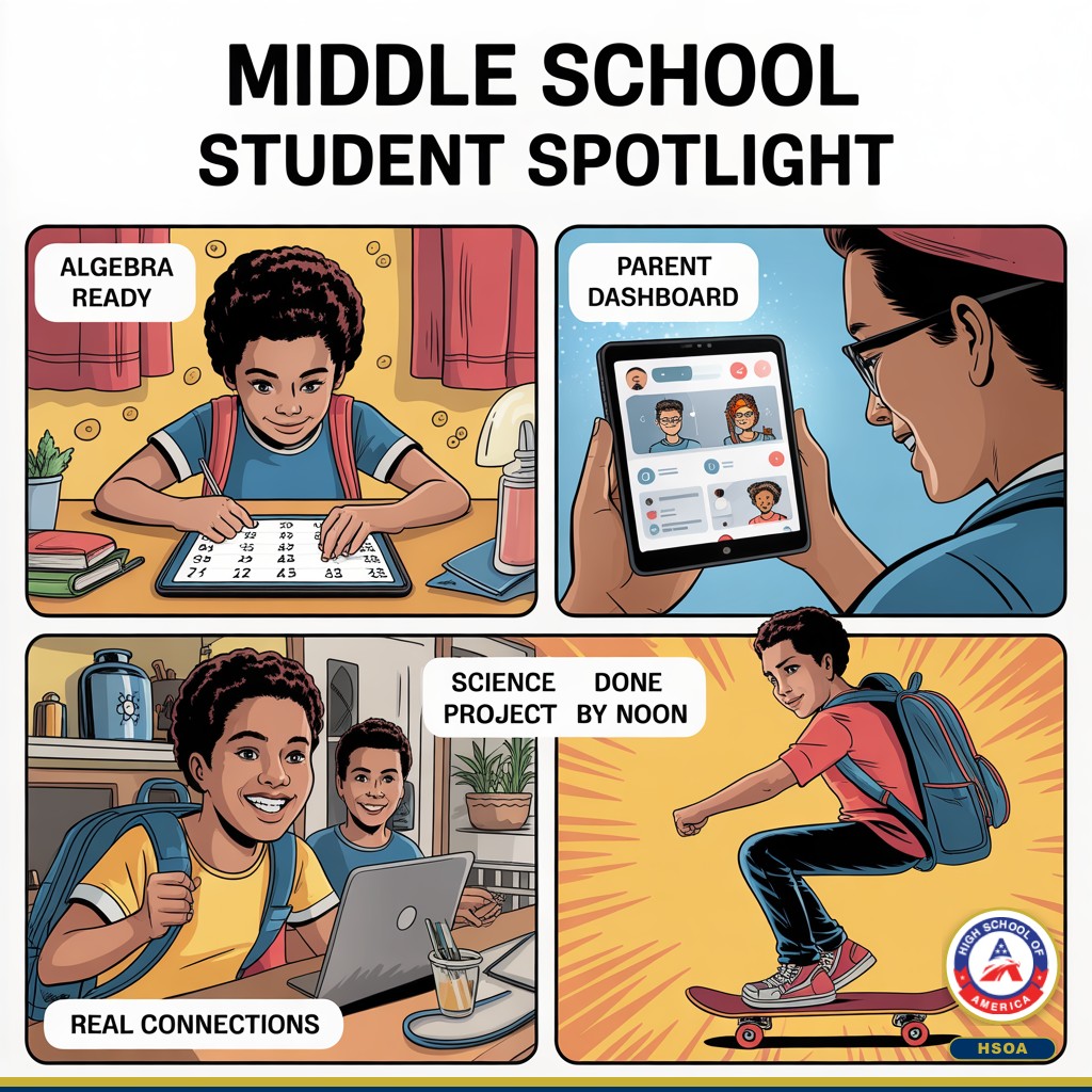 Grades 6-8 student spotlight comic