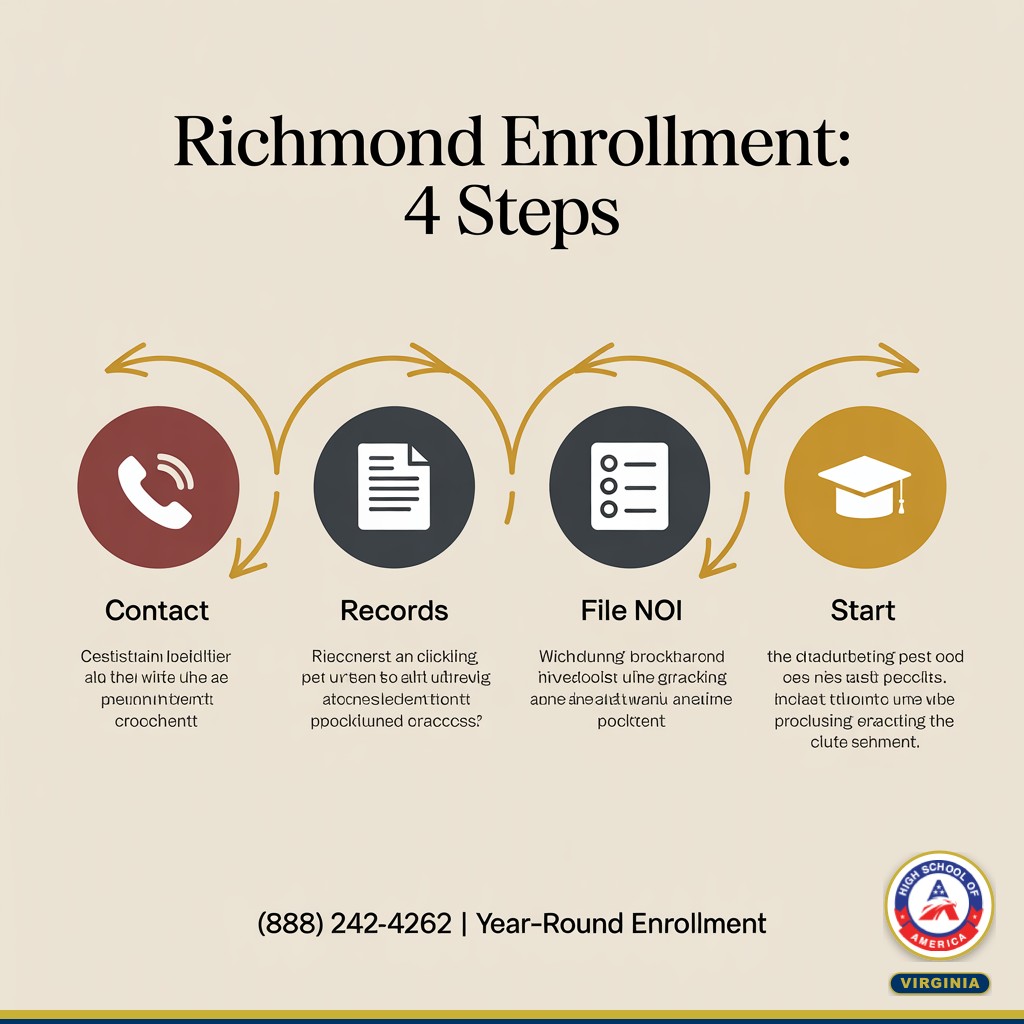 HSOA enrollment process flowchart for Richmond families