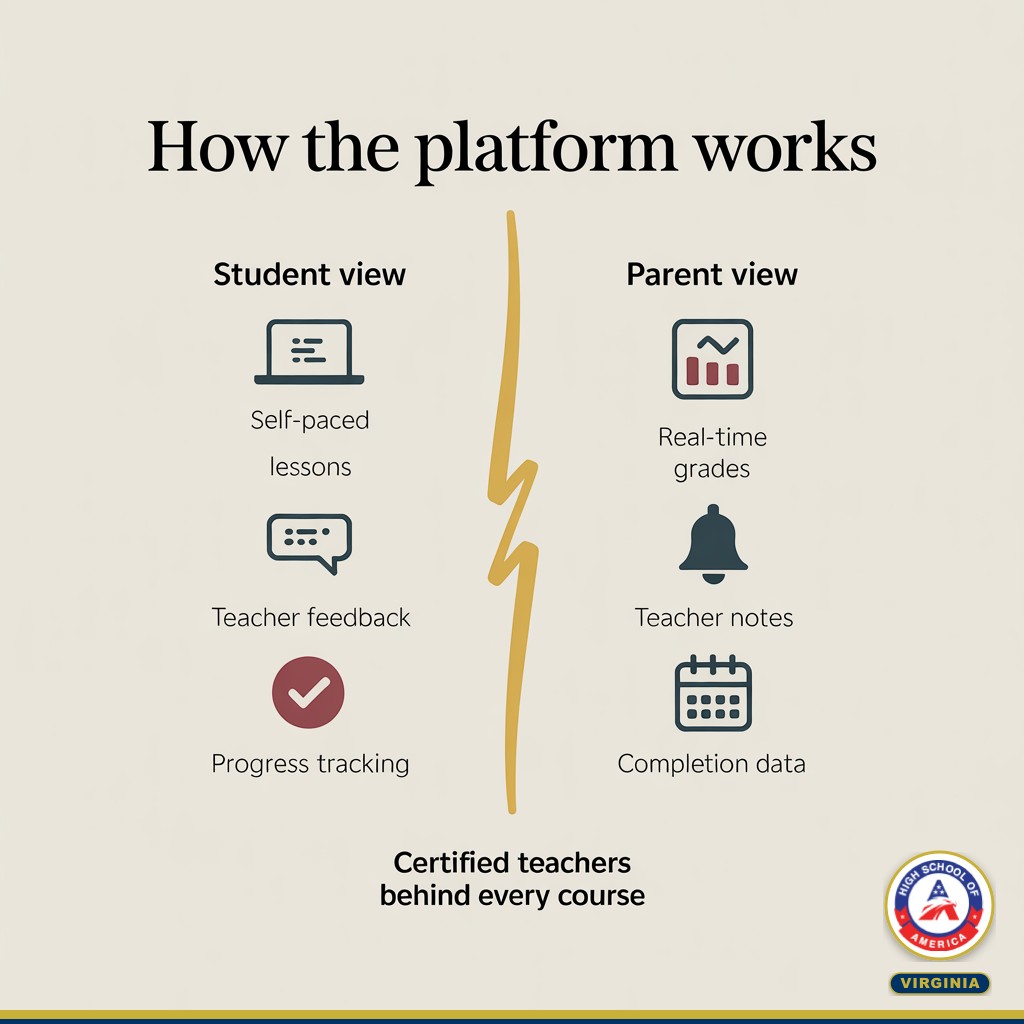 How the HSOA online learning platform works infographic