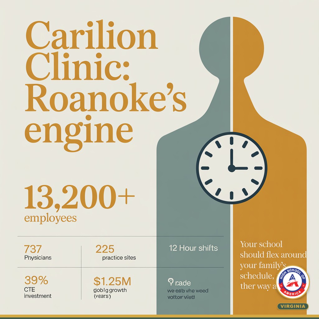 Carilion Clinic healthcare workforce and school schedule infographic