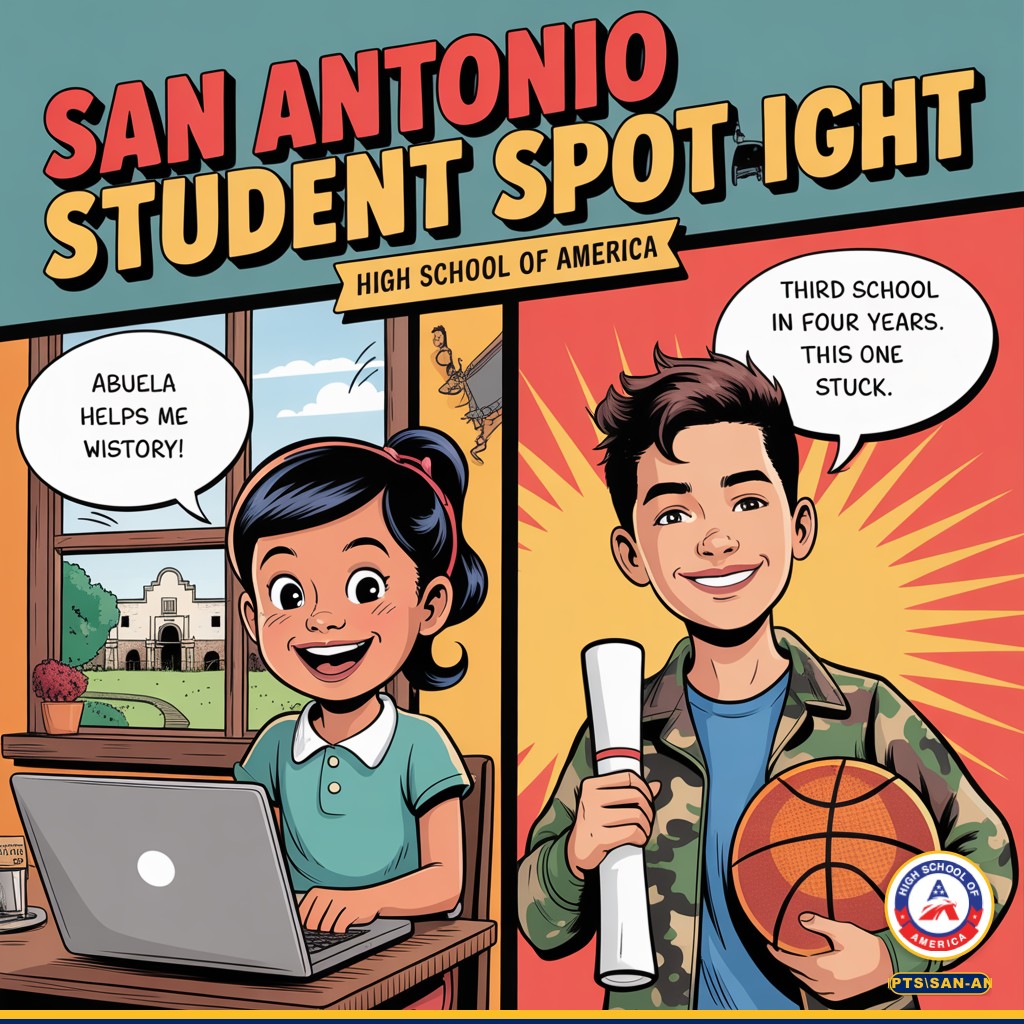 San Antonio Student Spotlight comic infographic