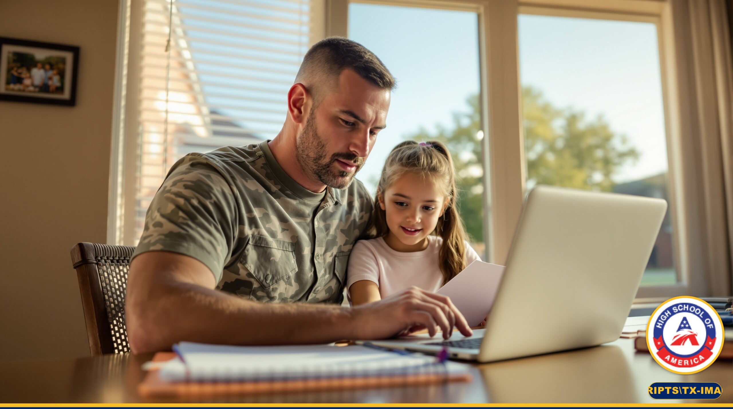 Texas military family enrolling in online home school