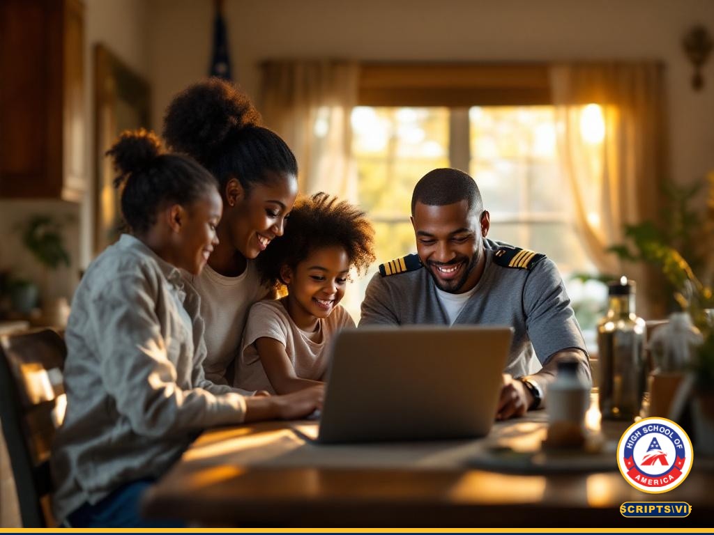 Virginia military family doing online school