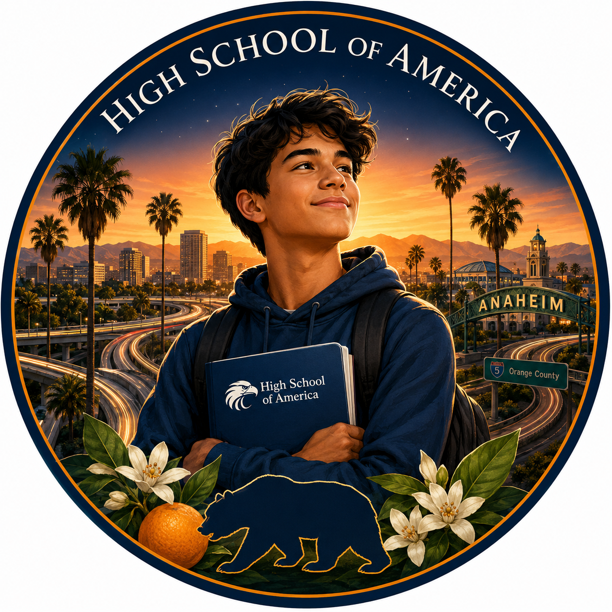 Anaheim K-12 online home school student studying flexibly from home in Orange County, California