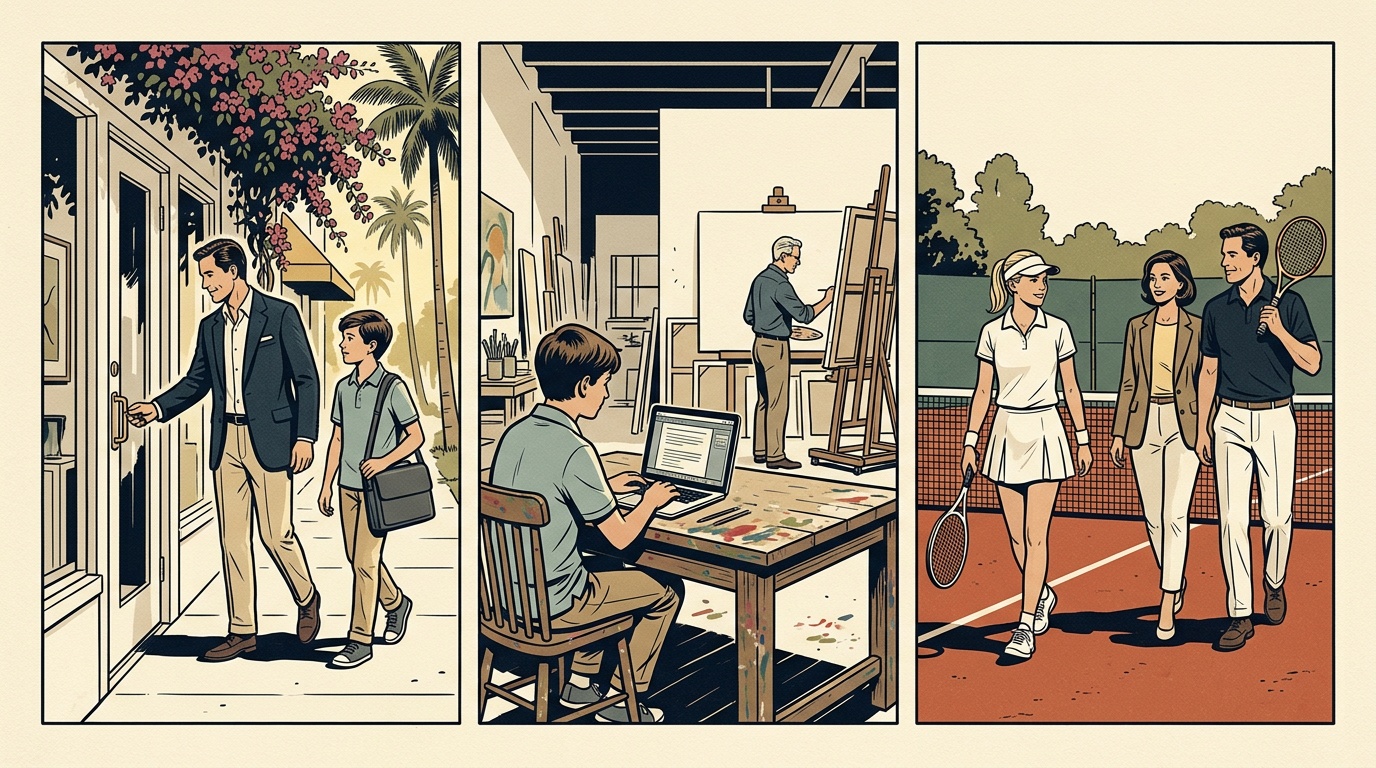 Delray Beach K-12 online home school student daily schedule comic strip Palm Beach County Florida