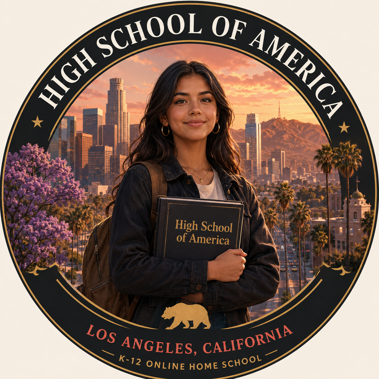 Los Angeles K-12 online home school student studying flexibly from home in LA County, California