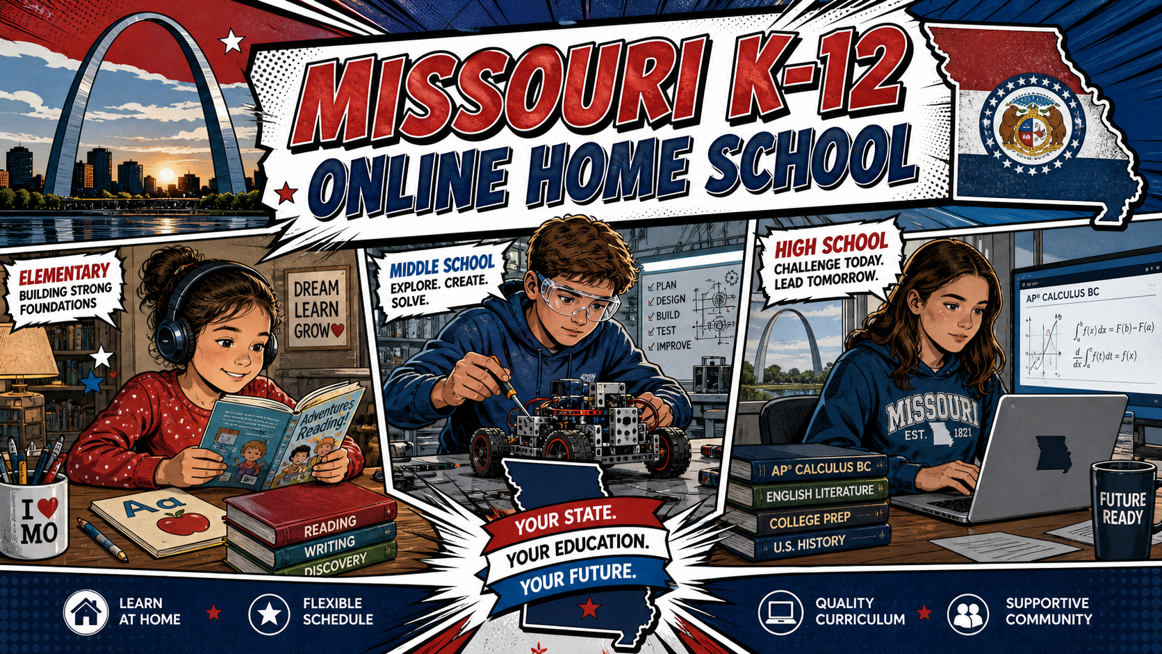 Missouri K-12 learning pathways elementary middle high school