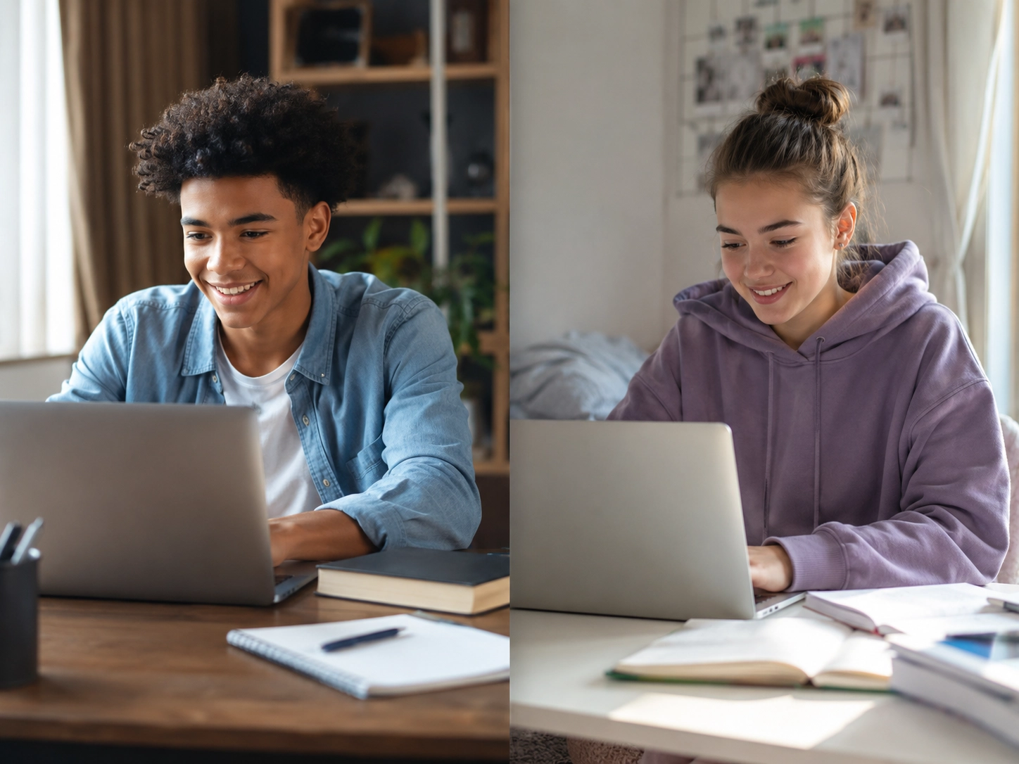 Online students socializing during a live virtual class at High School of America