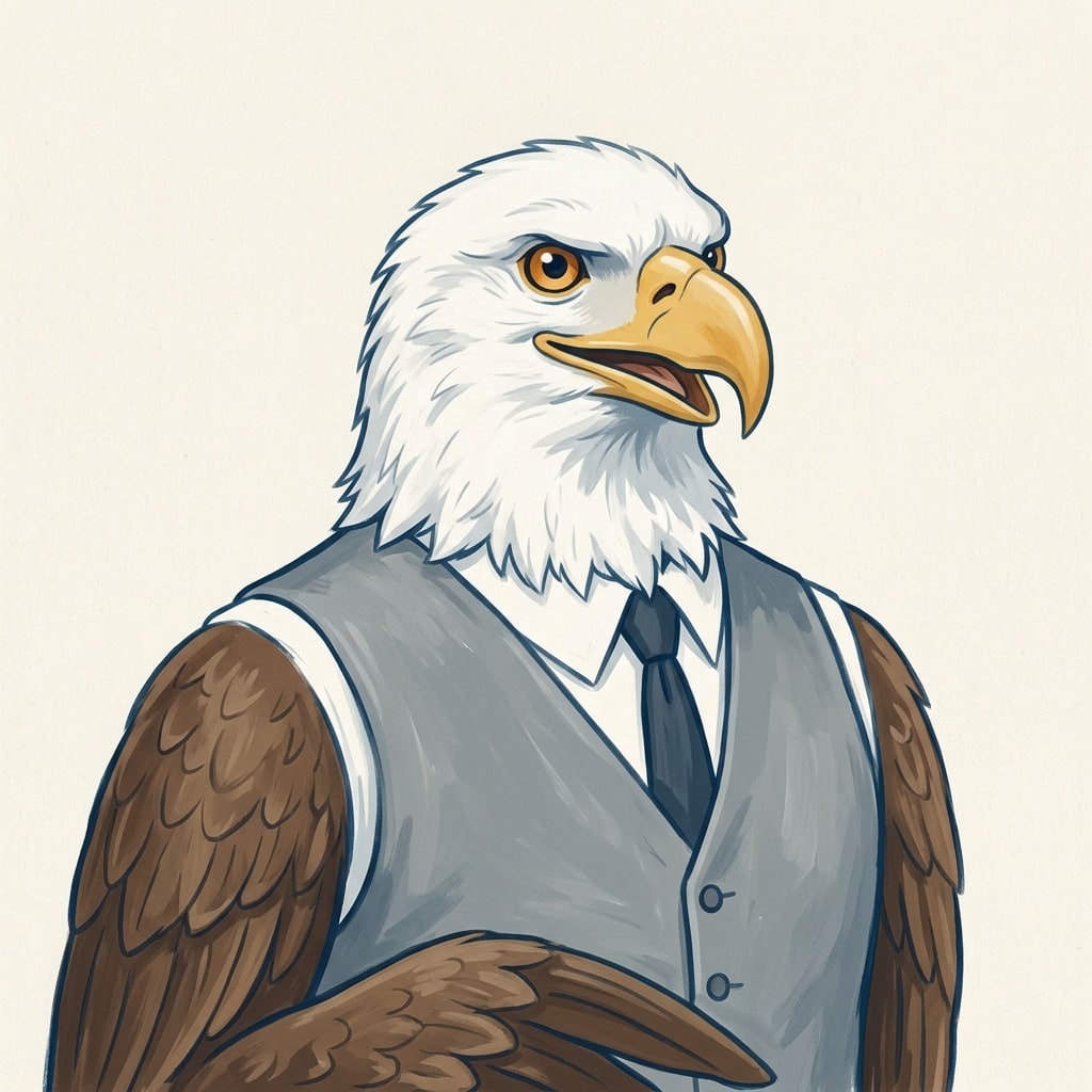 Teaneck online homeschool: painted portrait of the eagle, head of school